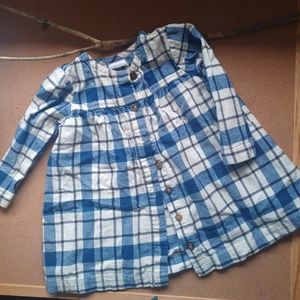 Flannel button down dress 12-18 mo